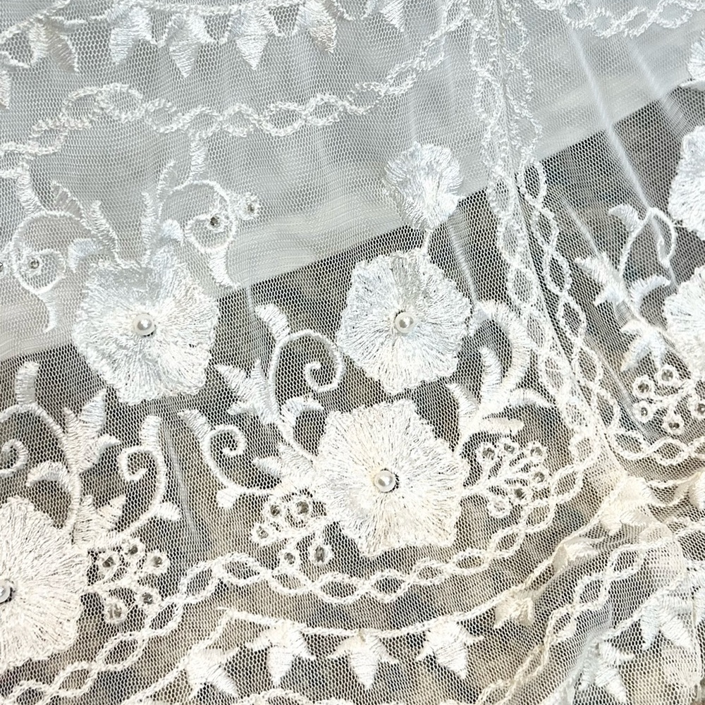 Lace open back train wedding dress bridal‎ gown sleeveless beaded embroidered - Picture 11 of 17